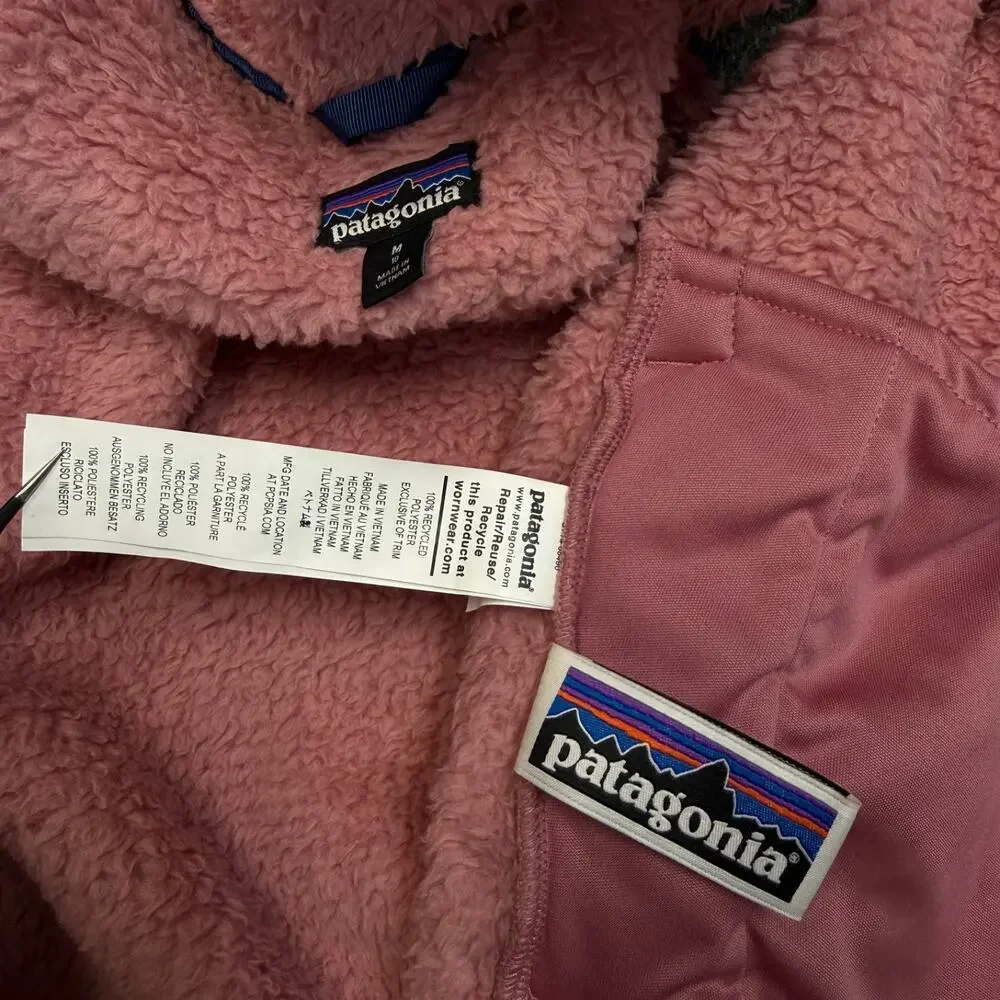 Patagonia M(10) young girl pink Los Gatos fleece vest zip outdoor hiking